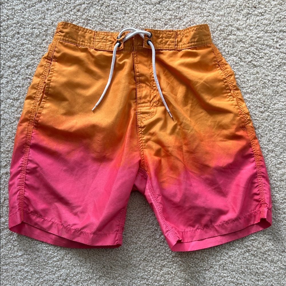 Gradient Orange and Pink Men's Small Swim Board Shorts by Trunks